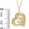 Thumbnail Image 1 of 0.16 CT. T.W. Diamond Motherly Love Heart Pendant in Sterling Silver with 18K Gold Plate