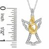 Thumbnail Image 1 of 0.16 CT. T.W. Diamond Angel Motherly Love Pendant in Sterling Silver and 18K Gold Plate