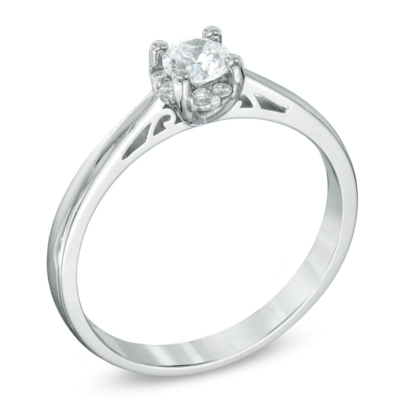 0.33 CT. T.W. Canadian Certified Diamond Engagement Ring in 14K White Gold (I/I1)