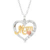 Thumbnail Image 0 of Diamond Accent "MOM" Heart Pendant in Sterling Silver and 14K Two-Tone Gold Plate