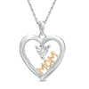 Thumbnail Image 0 of Diamond Accent Heart with "MOM" Pendant in Sterling Silver and 14K Gold Plate