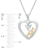 Thumbnail Image 1 of Diamond Accent Heart with "MOM" Pendant in Sterling Silver and 14K Gold Plate