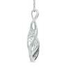 Thumbnail Image 2 of 0.07 CT. T.W. Black, Blue and White Diamond "MOM" Infinity Pendant in Sterling Silver