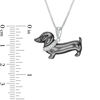 Thumbnail Image 1 of Enhanced Black and White Diamond Accent Dachshund Pendant in Sterling Silver