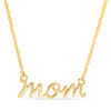 Thumbnail Image 0 of Cursive "mom" Necklace in 10K Gold - 17.25"