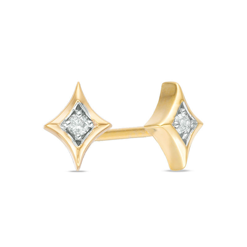 0.04 CT. T.W. Diamond Solitaire Star Stud Earrings in 10K Gold