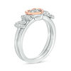 Thumbnail Image 1 of Convertibilities 0.147 CT. T.W. Diamond Heart "MOM" Three-in-One Ring in Sterling Silver and 10K Rose Gold