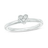 Thumbnail Image 3 of Convertibilities 0.147 CT. T.W. Diamond Heart "MOM" Three-in-One Ring in Sterling Silver and 10K Rose Gold