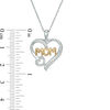Thumbnail Image 2 of 0.10 CT. T.W. Diamond Double Heart "MOM" Pendant in Sterling Silver and 10K Gold