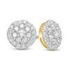 Thumbnail Image 0 of 0.95 CT. T.W. Multi-Diamond Circle Stud Earrings in 10K Gold
