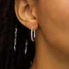 Thumbnail Image 1 of Diamond Accent Zig-Zag Hoop Earrings in Sterling Silver