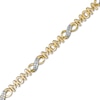 Thumbnail Image 0 of 0.04 CT. T.W. Diamond "MOM" Infinity Loop Bracelet in Sterling Silver with 14K Gold Plate – 7.5"