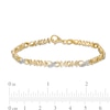 Thumbnail Image 3 of 0.04 CT. T.W. Diamond "MOM" Infinity Loop Bracelet in Sterling Silver with 14K Gold Plate – 7.5"
