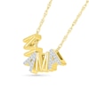 Thumbnail Image 1 of 0.085 CT. T.W. Diamond and Polished Alternating "MAMA" Block Letter Pendant in Sterling Silver with 14K Gold Plate