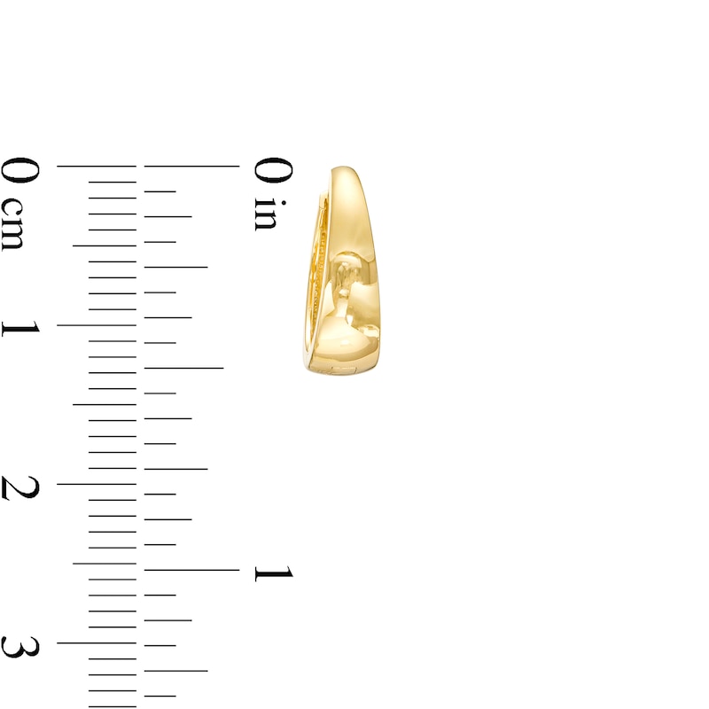 12.8mm Tapered Huggie Hoop Earrings in 10K Gold