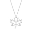 Thumbnail Image 0 of 0.10 CT. Canadian Certified Diamond Solitaire Maple Leaf Pendant in Sterling Silver (I/I2) - 17"
