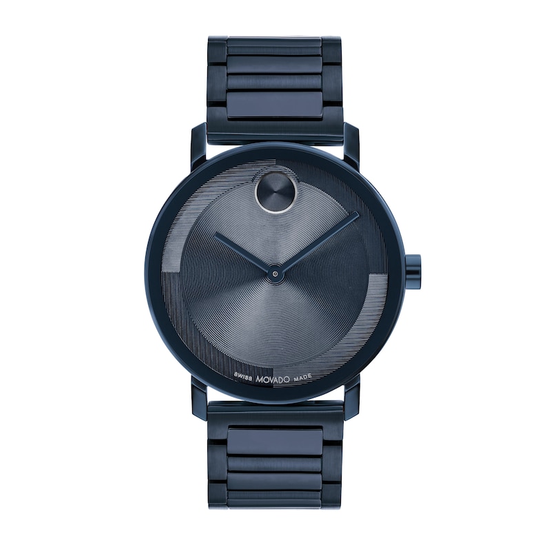 Men's Movado Bold® Evolution Blue IP Watch with Textured Tonal Blue Dial (Model: 3601097)