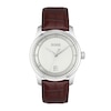 Thumbnail Image 0 of Men's Hugo Boss Principle Brown Leather Strap Watch with Textured Silver-Tone Dial (Model: 1514114)