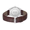 Thumbnail Image 2 of Men's Hugo Boss Principle Brown Leather Strap Watch with Textured Silver-Tone Dial (Model: 1514114)