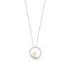 Thumbnail Image 0 of Diamond Accent Open Circle with Heart Pendant in Sterling Silver and 14K Gold Plate