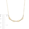 Thumbnail Image 2 of 0.23 CT. T.W. Diamond "MAMA" Station Line Necklace in 10K Gold - 17"