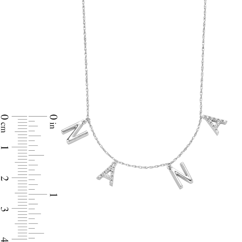 0.05 CT. T.W. Diamond "NANA" Station Necklace in Sterling Silver
