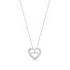 Thumbnail Image 0 of Unstoppable Love™ 0.05 CT. T.W. Diamond Double Heart "MOM" Pendant in Sterling Silver