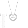 Thumbnail Image 2 of Unstoppable Love™ 0.05 CT. T.W. Diamond Double Heart "MOM" Pendant in Sterling Silver