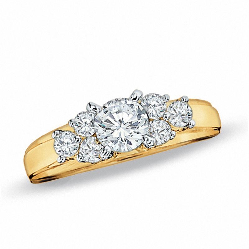 0.50 CT. T.W. Diamond Cluster Engagement Ring in 14K Gold