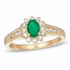 Thumbnail Image 0 of Oval Emerald and 0.29 CT. T.W. Diamond Ring in 10K Gold
