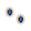 Thumbnail Image 0 of Oval Blue Sapphire Fashion Earrings in 10K Gold with Diamond Accents