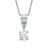Thumbnail Image 0 of 0.15 CT. Diamond Solitaire Crown Royal Pendant in 14K White Gold (I-J/I2-I3)