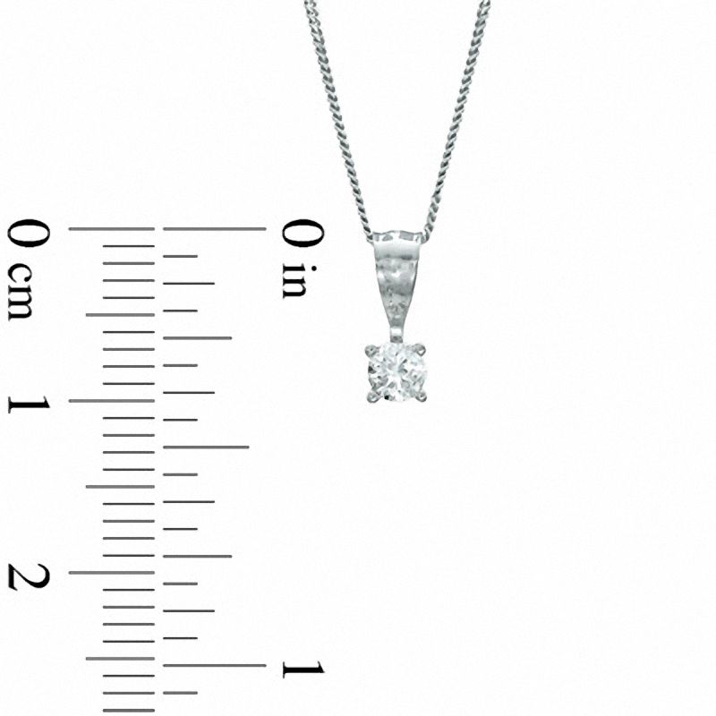 0.15 CT. Diamond Solitaire Crown Royal Pendant in 14K White Gold (I-J/I2-I3)