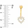 Thumbnail Image 1 of 014 Gauge Heart Belly Button Ring with Cubic Zirconia in 14K Gold