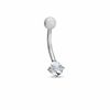 Thumbnail Image 0 of 014 Gauge Curved Barbell with Cubic Zirconia in 14K White Gold