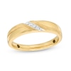 Thumbnail Image 0 of Men's Diamond Accent Slant Luxury Fit Wedding Band in 10K Gold