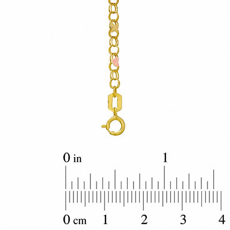Child's Heart and "X" Bracelet in 10K Two-Tone Gold - 5.5"