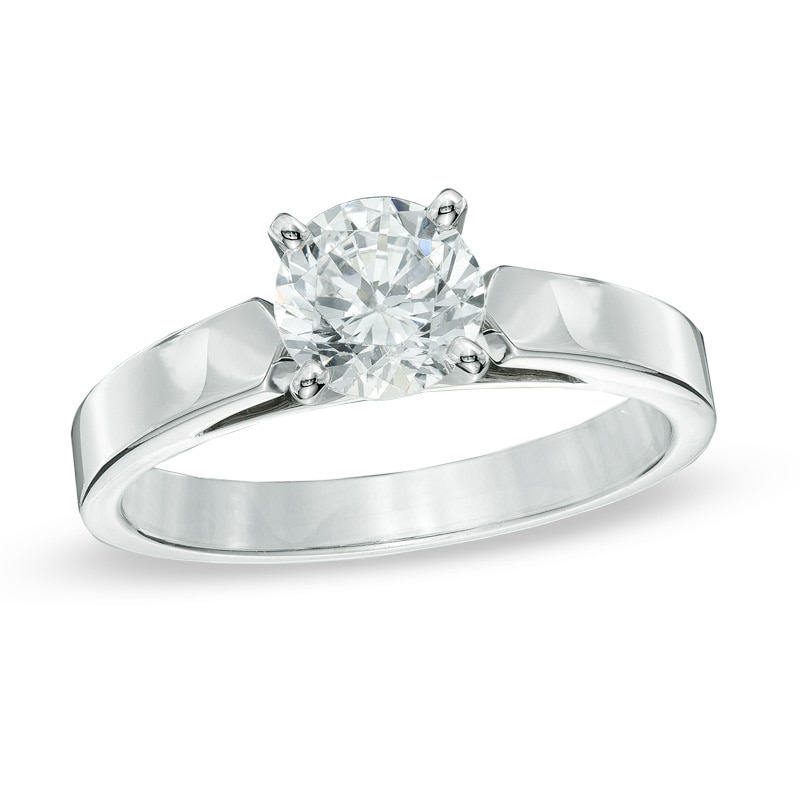 1.20 CT. Diamond Solitaire Crown Royal Engagement Ring in 14K White Gold (J/I2)