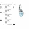Thumbnail Image 1 of Heart-Shaped Aquamarine Leverback Earrings in 10K White Gold with a Diamond Accent