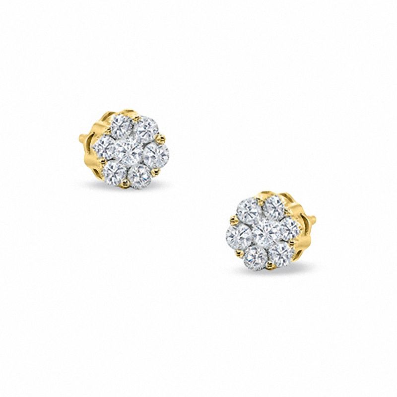 0.33 CT. T.W. Diamond Flower Stud Earrings in 10K Gold