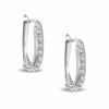 Thumbnail Image 0 of Diamond Fascination™ Small Wide Oval Hinged Earrings in 14K White Gold