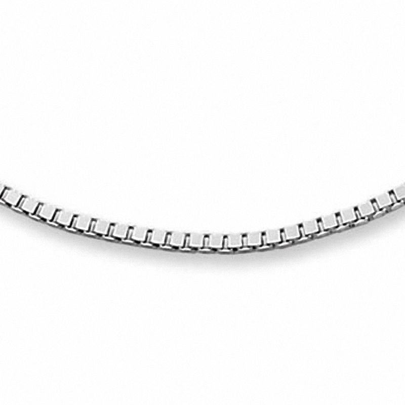 Ladies' 0.95mm Box Chain Necklace in 14K White Gold