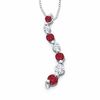 Thumbnail Image 0 of Journey Lab-Created Ruby and White Sapphire Curve Pendant in 10K White Gold