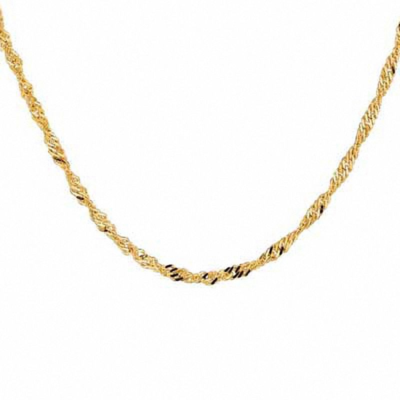 030 Gauge Singapore Chain Necklace in 14K Gold