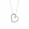 Thumbnail Image 0 of 0.09 CT. T.W. Diamond Tilted Heart Pendant in Sterling Silver