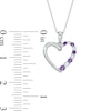 Thumbnail Image 1 of Journey Amethyst and Lab-Created White Sapphire Heart Pendant in 10K White Gold