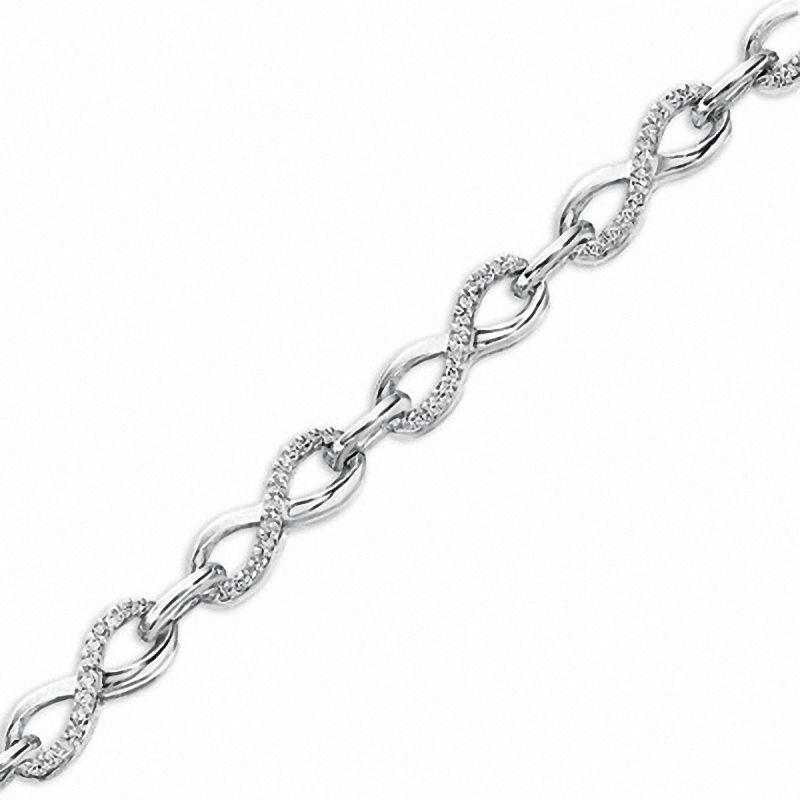 0.33 CT. T.W. Diamond Infinity Bracelet in Sterling Silver
