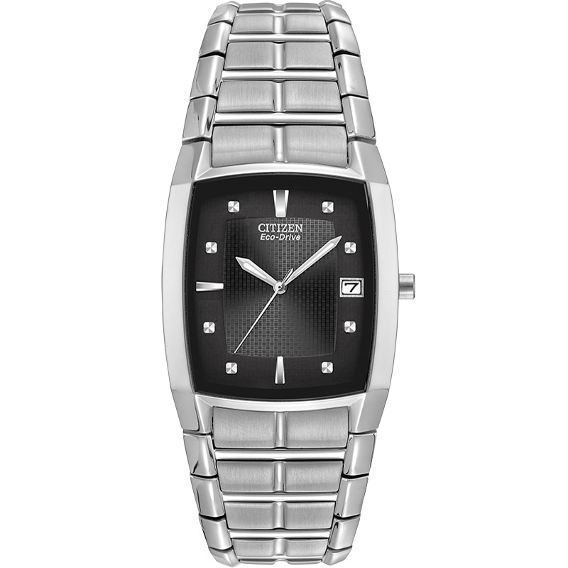 Men's Citizen Eco-Drive® Watch with Tonneau Black Dial (Model: BM6550-58E)
