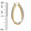 Thumbnail Image 1 of Oval Bypass Earrings in Sterling Silver and 14K Gold