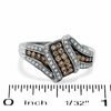 Thumbnail Image 2 of 0.50 CT. T.W. Champagne and White Diamond Overlap Ring in 10K White Gold